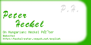 peter heckel business card